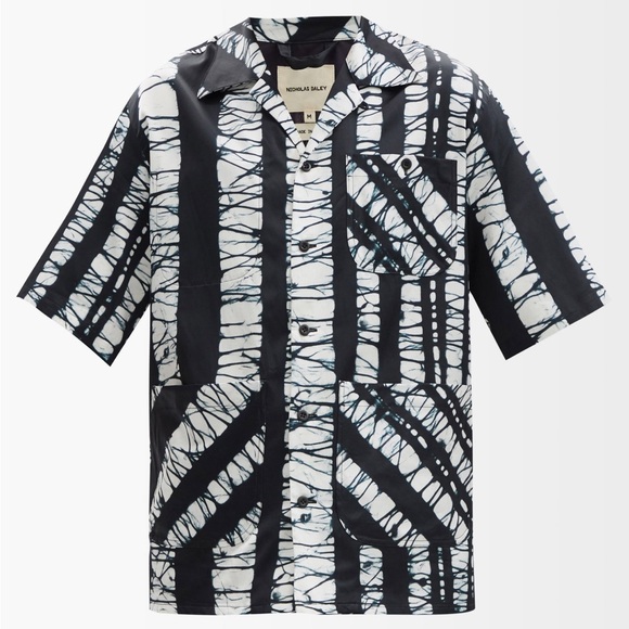 NWT NICHOLAS DALEY
Roketsu-dyed rayon-blend twill short-sleeved shirt - Picture 3 of 6